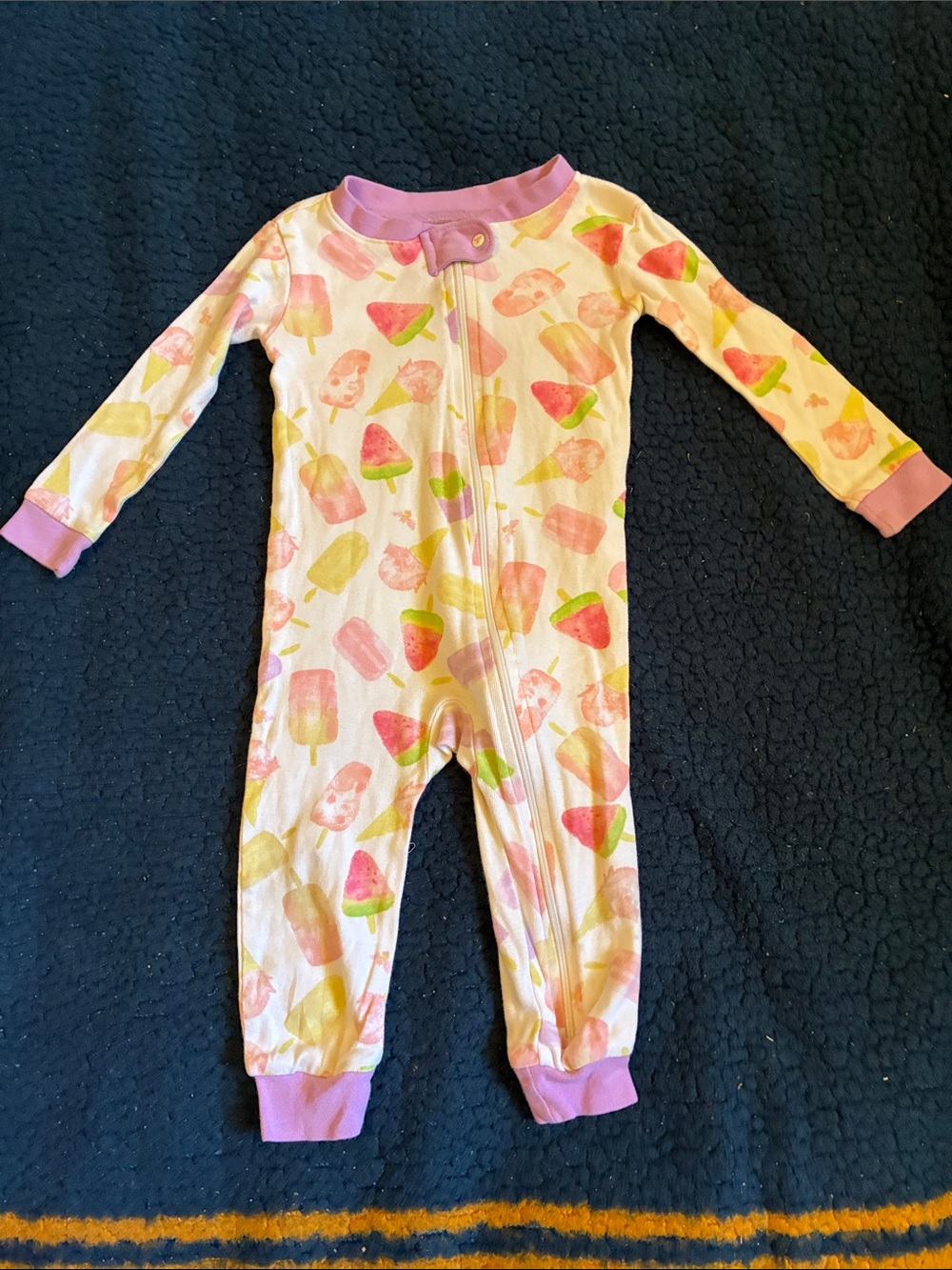 Burt's Bees Baby Pink Fruit & Popsicle Print Footed One-Piece